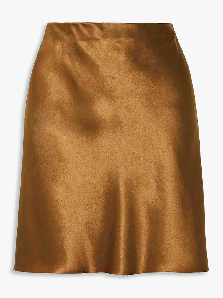 Mini-jupe Satin Brillante - Taille Haute élastique - Pour Bureau, Soirée Ou Sortie Décontractée