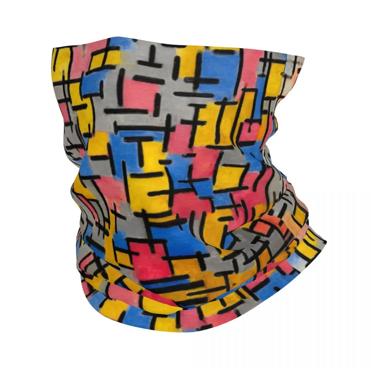 Composizione By Piet Bandana Mondrian Scaldacollo Invernale Uomo Antivento Wrap Face Sciarpa De Stijl Abstract Art Ghetta Fascia