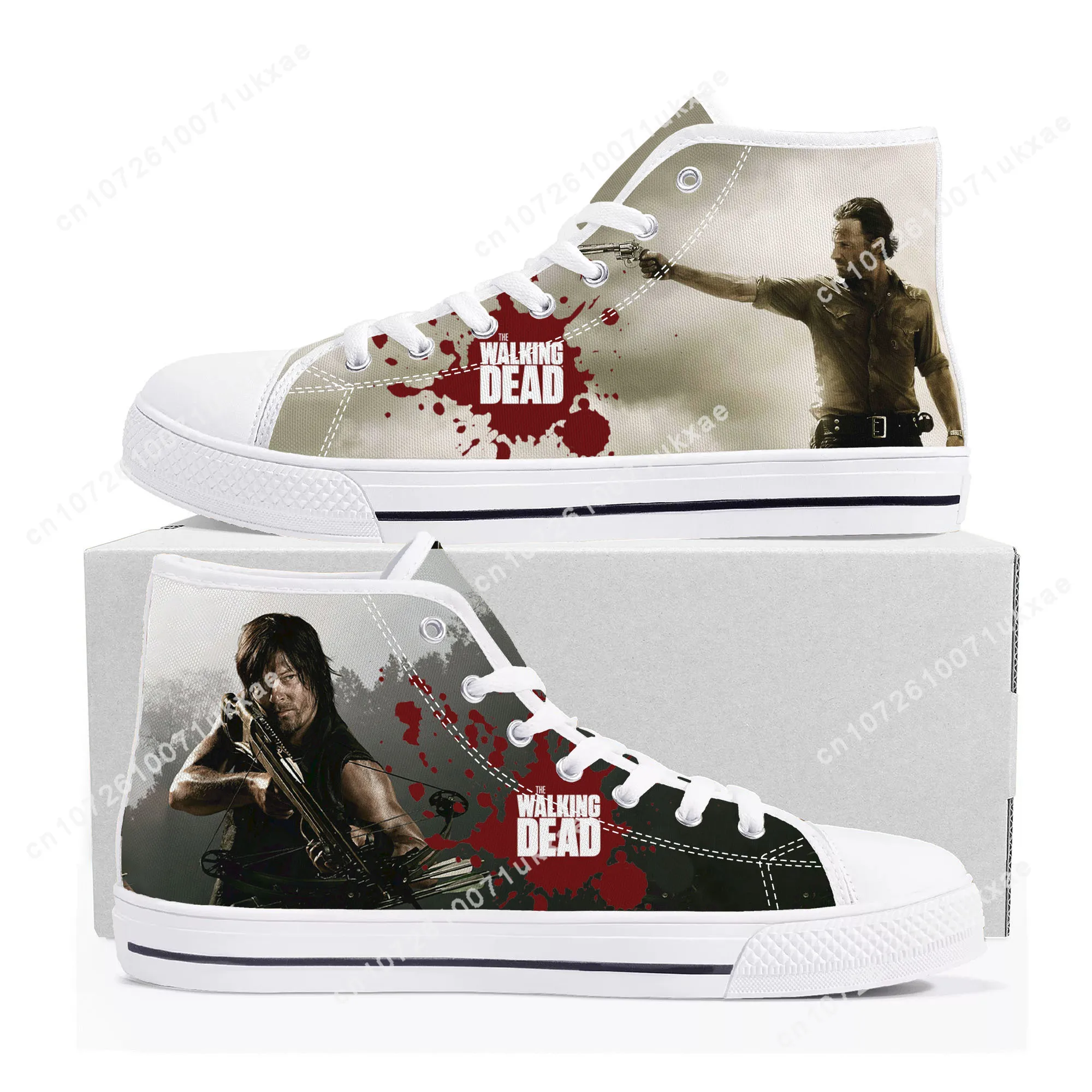 

The Walking Dead Horror High Top Sneakers Mens Womens Teenager Canvas High Quality Sneaker Casual Custom Shoes Customize Shoe