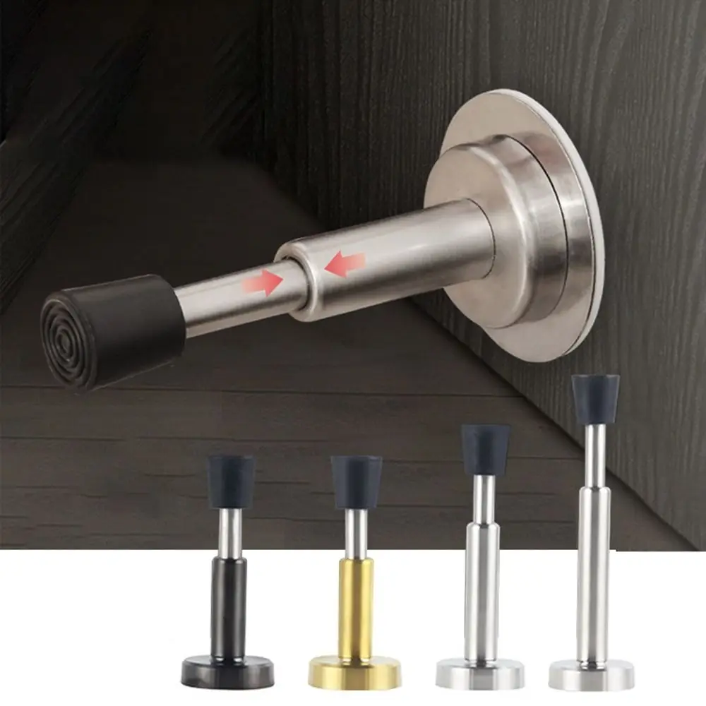 Door Stopper Wall Protectors Durable Self Adhesive Hydraulic Stainless Steel Floor Holder Home