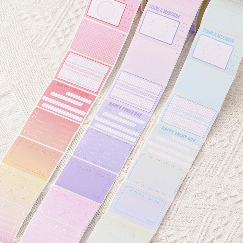 256 sheets 1 box pull-out sticky notes gradient color full adhesive sticky notes roll student simple tearable