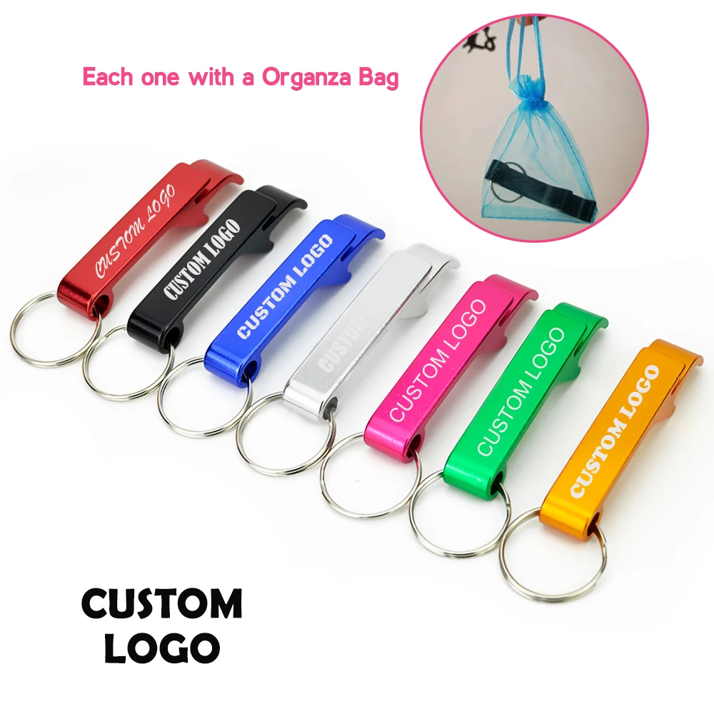 30pcs Personalized Bottle Opener Keychain Bulk,Customized Can Beer Bottle Opener Wedding Party Favors,Engraved with Logo,Text