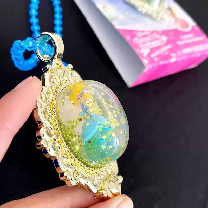 Disney Princess Snow Globe Necklace Jewelry Pendants Charms
