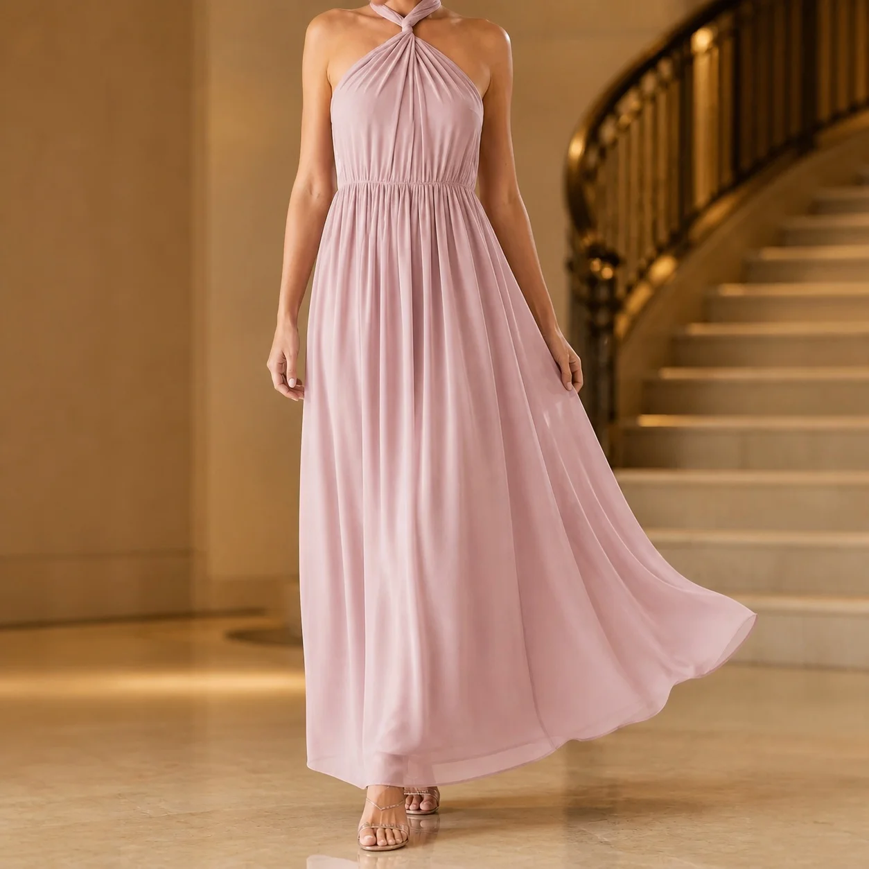 Robe d'été pour invitée de mariage pour femme : Robe crayon sans manches taille haute pour soirée élégante, longueur genou, couleur unie, à enfiler 1