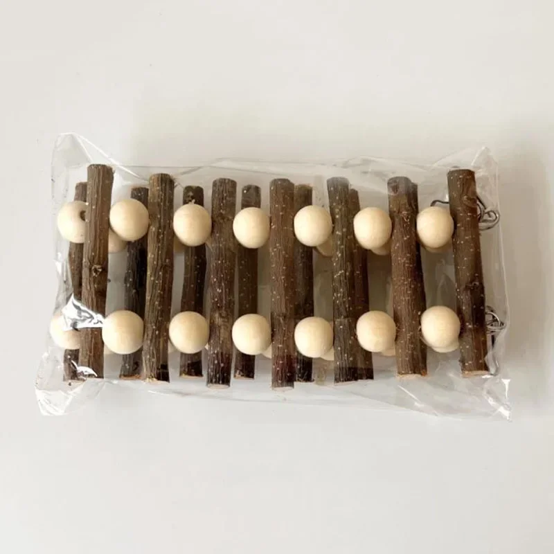 Natürliche Apfelholzvögel, Haustiere, Papageien, Leitern, Kletterspielzeug, hängende bunte Kugeln, Papageienspielzeug für Sittiche, Sittiche, Nymphensittiche – Detail 8