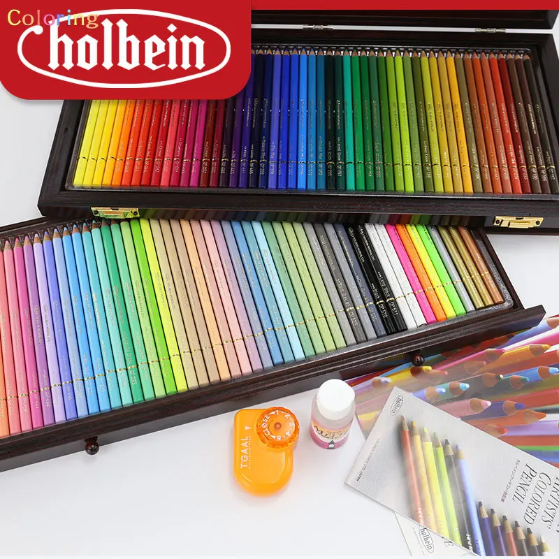 Holbein Artist Colored Pencil 150 Colors Set Wooden Box OP946