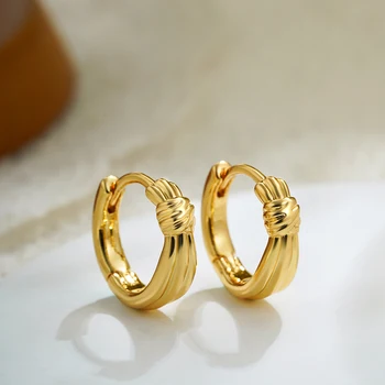 316 Stainless Steel Gold Color Bowknot Ear Buckle Round Circle Hoop Huggie Earrings Non Tarnish Anti Allergic Metal Jewelry 2025