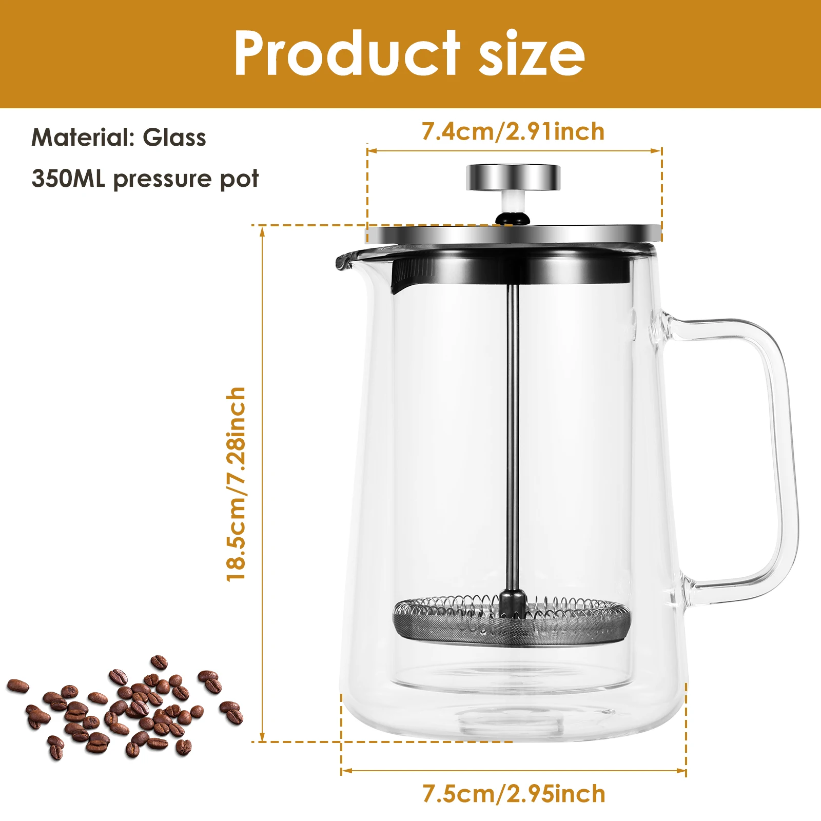 French Press Coffee Maker 1000ml - مكبس قهوة فرنسي...