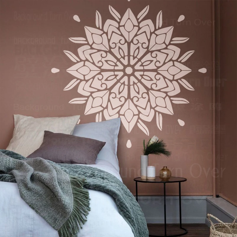 

110cm - 150cm Wall Stencil For Painting Decor Decorative Plaster Template Furniture Big Giant Mandala Round Flower Lotus S286