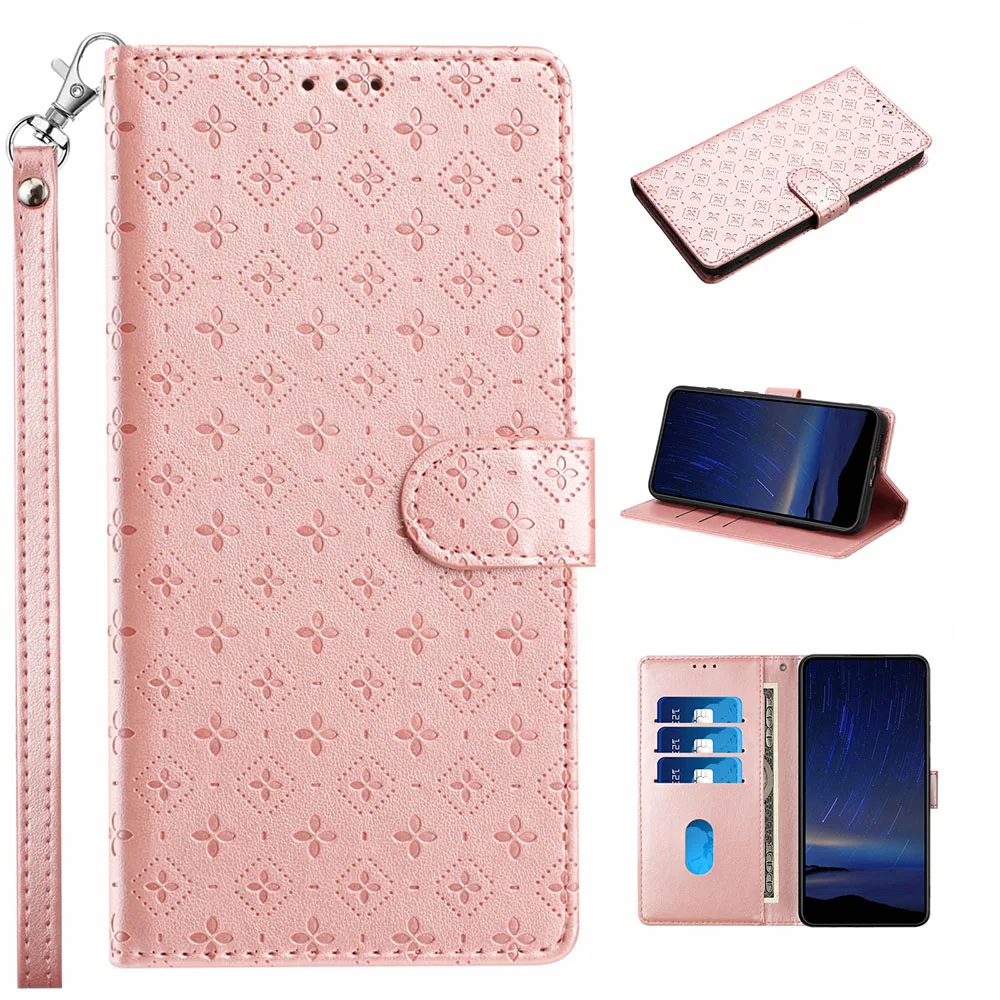 Elegant Leather Wallet Flip Case with Card Holder and Magnetic Closure
