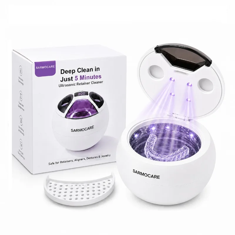 Dental Ultrasonic Retainer Cleaner 45kHz Retainer Cleaner with Digital Timer 200ML for Denture Mouth Guard Braces Toothbrush 1