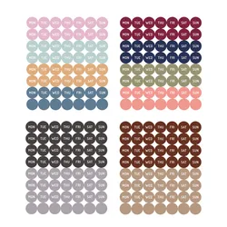 4-12 Sheets Colorful Round Number Date Label Sticker 365 Days Stickers Merry Christmas Agenda Planner Diary Journal Stickers