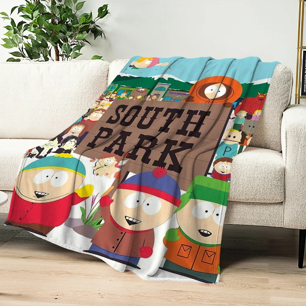 Cartoon S-South P-Park Blanket Skin friendly comfort warm soft plush blanket suitable sofa living room office bedroom 5