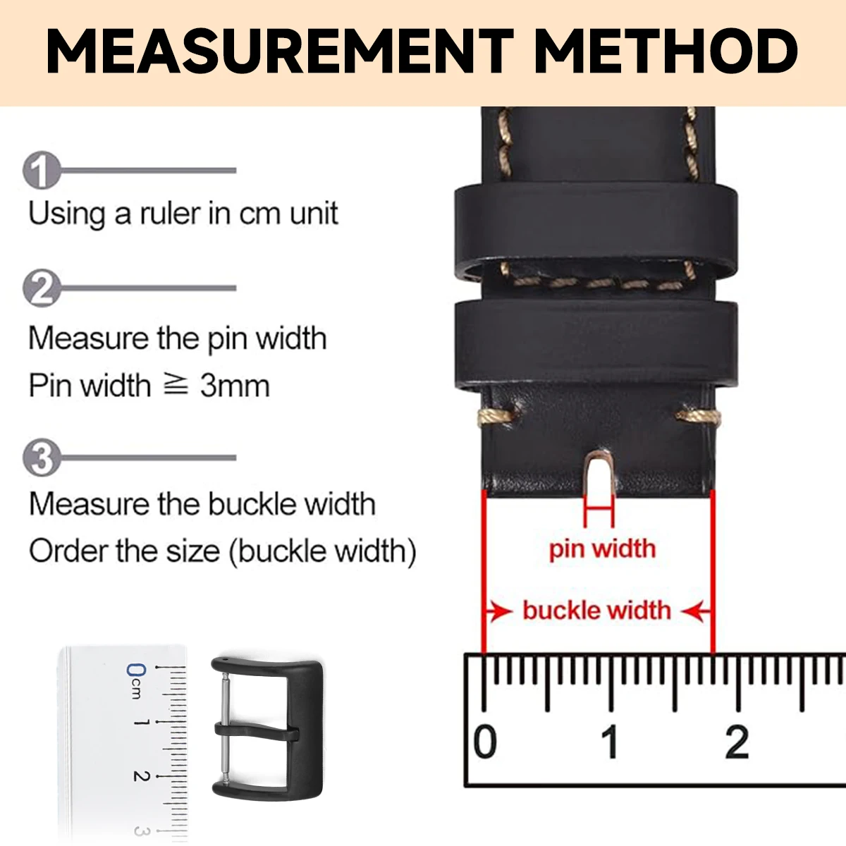Stainless Steel Brushed Matte Watch Strap Buckle in Black Gold Finish