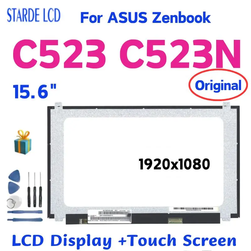 LCD 디스플레이 터치 스크린 디지타이저 어셈블리, 아수스 크롬북 C523 교체 부품, 15.6 인치, 1920x1080