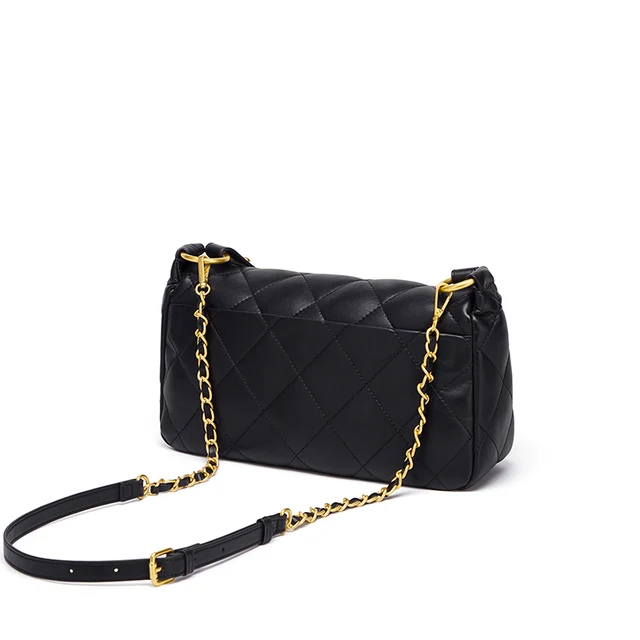 Cnoles Women Underarm Bag Shoulder Bag Black White Split Cow Leather Lady Fashion Luxury Crossbody Bags 5