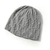 100%Cashmere Beanies Hat for Women Winter Autumn Soft Warm Luxury Cashmere Bonnet Fashion Flower Pattern Slouchy Skullies Cap 2