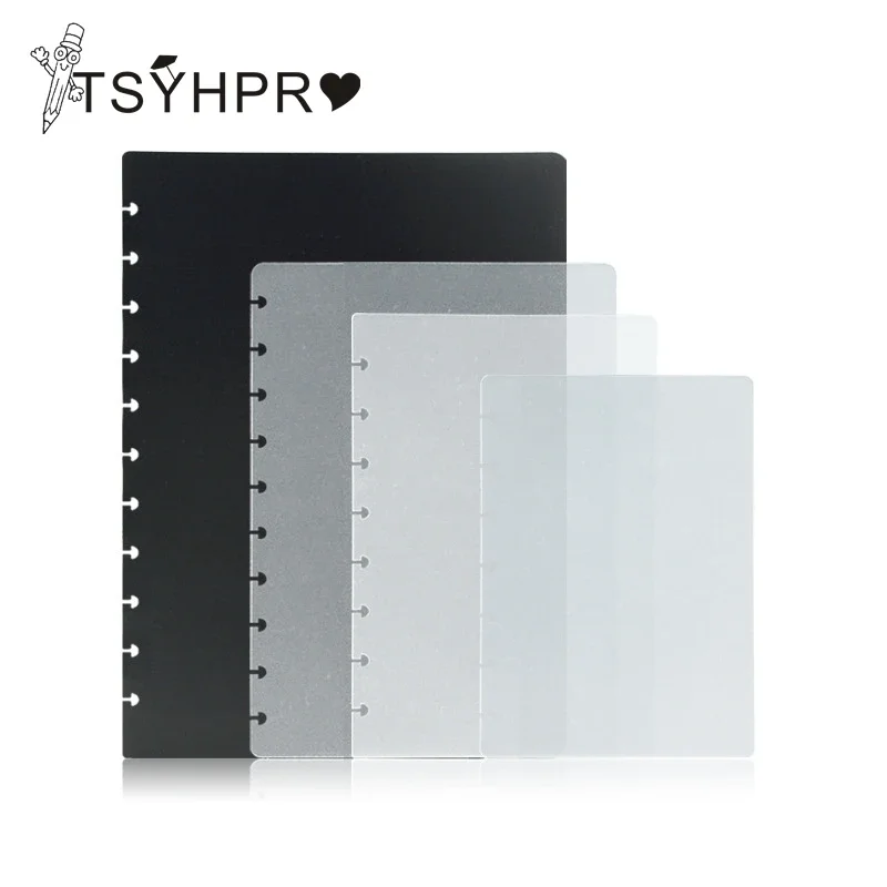Junior/Letter/A5/A4 PP Notebook Covers notebook accessories plastic book cover with Mushroom Holes for DIY Daily Planner Schedule Loose Leaf Paper Cover A1909-043