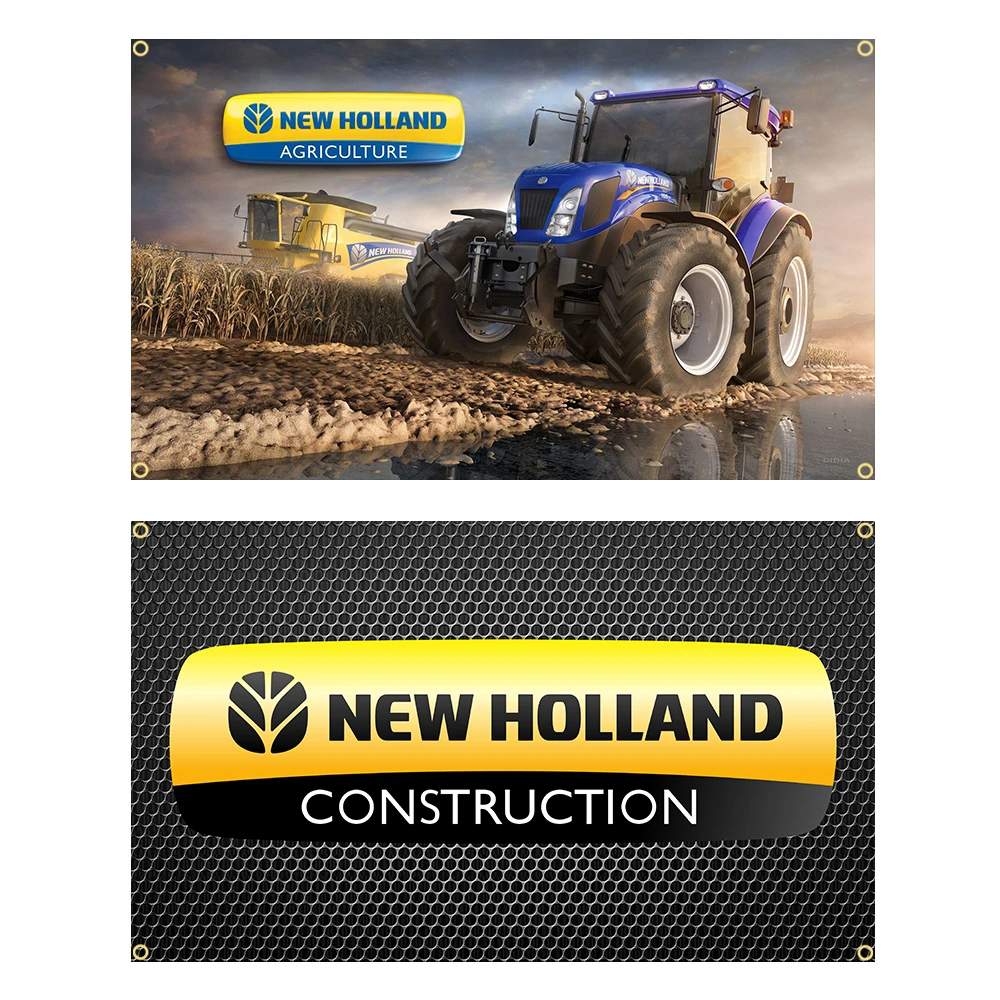 90 X150Cm New Hollands Agricoltura Bandiera Poliestere Stampato Garage Decorazione Banner Arazzo