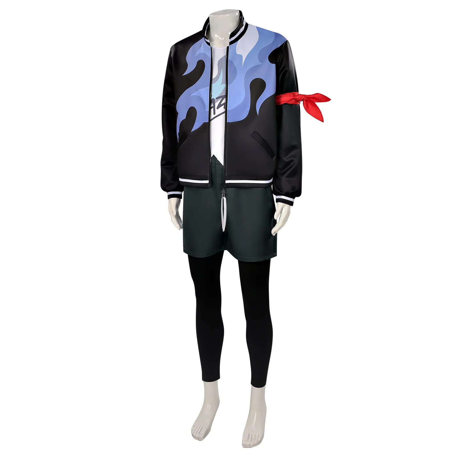 Nezha Birth of the Demon Child Red Flame Print Cosplay Costume