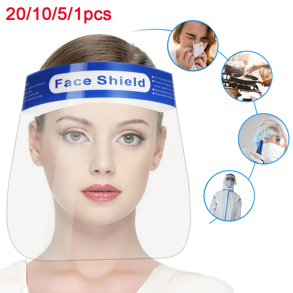 20/10/5/1pcs Transparent Protective Mask Full Face Shield Masks Anti