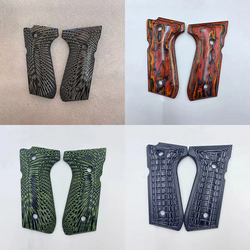 KUBLAI N10 베레타 M92F Kublai M9A1 용 그립 핸들 스케일 패치, G10 목재 및 미카르타 소재, 8 패턴 