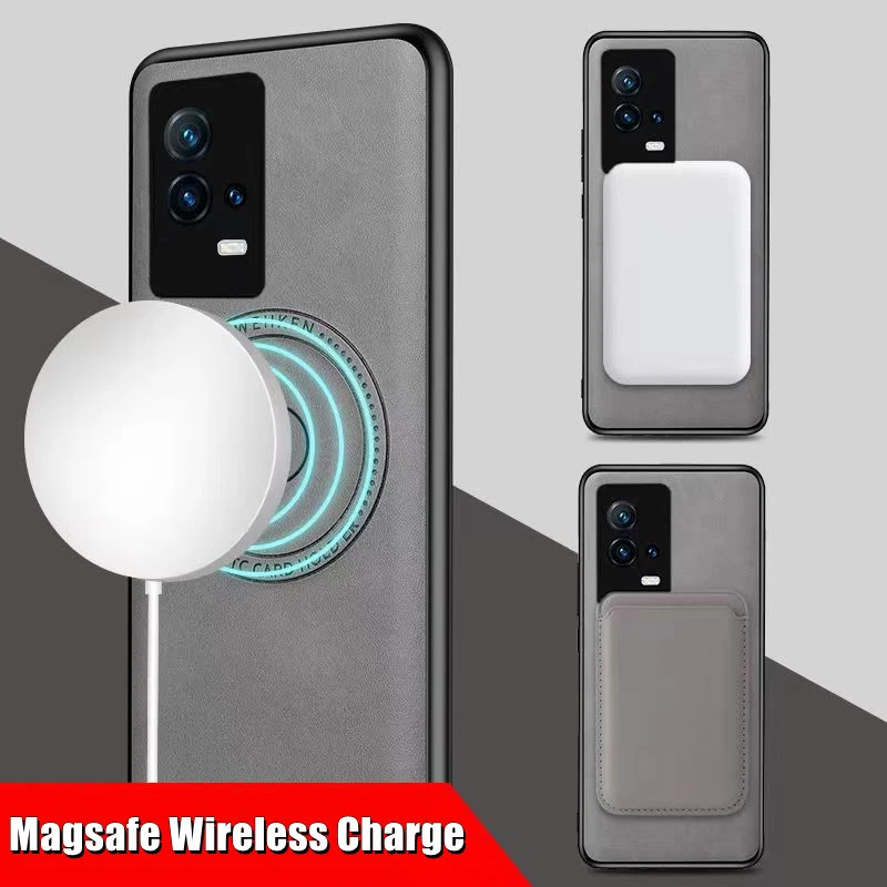 IQOO 7 Magsafe Wireless Charging Phone Case for Vivo IQOO 8 Pro Premium Leather
