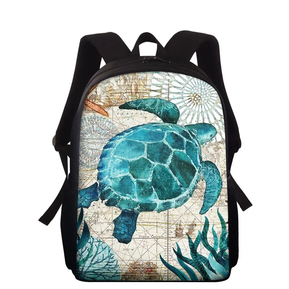 

Ocean Turtle Print Backpacks For Children Sea Creatures Unique Primary Elementary Kids School Bagpacks 3D Boys Girls Rucksack