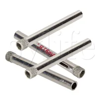 Lot de 10 scies cloche argentées à revêtement diamant, 6mm de diamètre, pour carrelage, céramique, verre 3