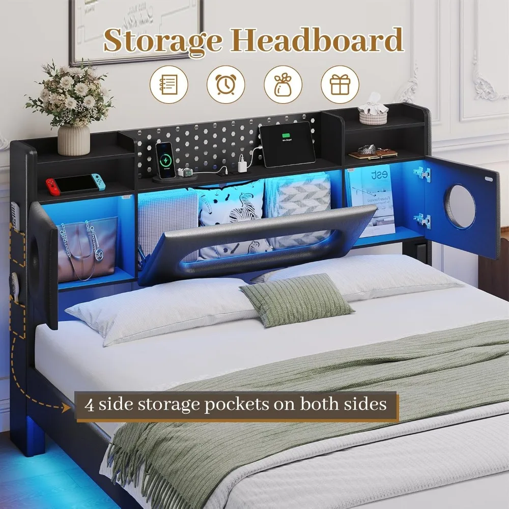 Queen Floating Storage Bed 5