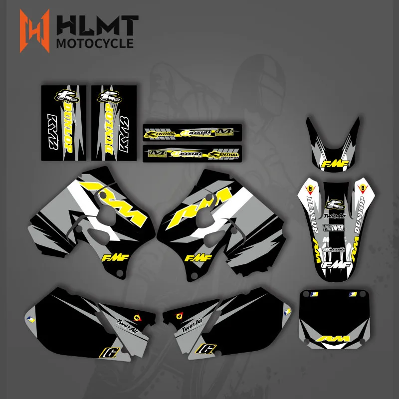 HLMT For Suzuki RM125 RM250 RM 125 250 1996 1997 1998 Motocross Full Team Graphic Background Fairing Decal Sticker Customizable motorrad gloves for vtr250 1000f vtr1000f firestorm vtr1000 sp1 sp2 1997 2017 2014 2016 2022 2023 motocross motor racing gloves
