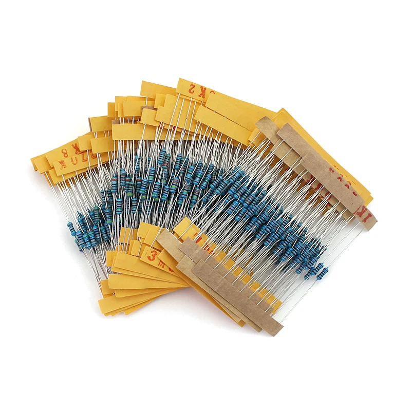 1/4W Resistor Kit (10&Omega;~1M&Omega;) Metal Film Resistor 30 Value Assortment Set 0.25W Resistors 10 OHM 100 OHM 1K 10K 20K 100 resistance metal film resistor metal film resistors