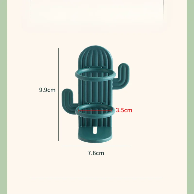Punch-free Toothbrush Holder Cactus Electric Toothbrush Storage Rack Wall-mounted Waterproof Drain Tooth Holder