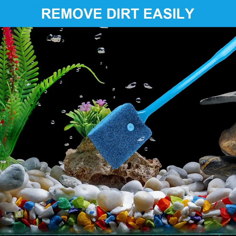 Double sided Fish Tank Brush Long Handle Cleaning Brush Household Algae Removal Brush Aquarium