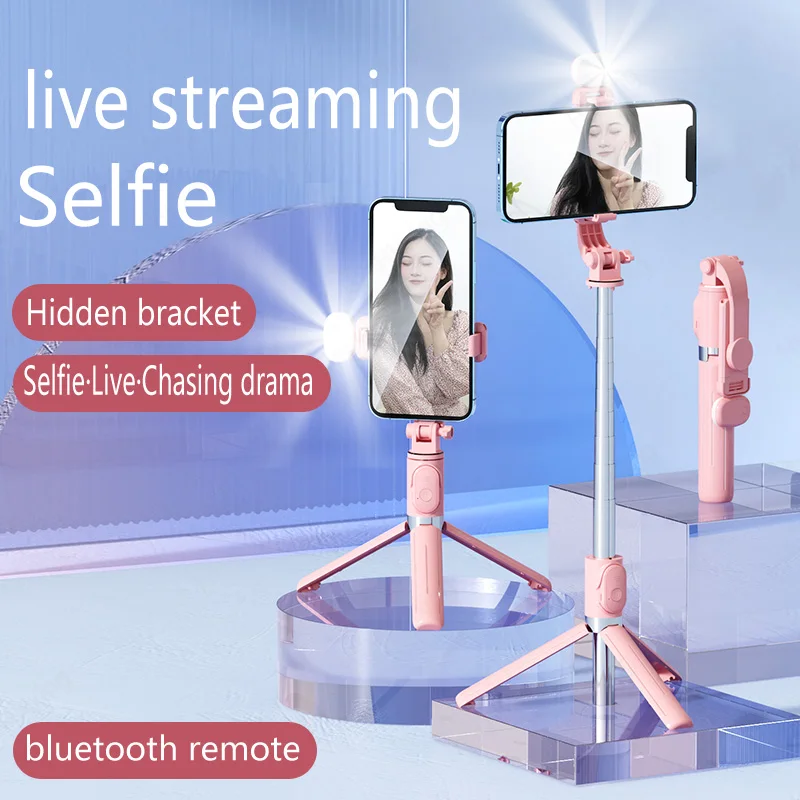 Mini Selfie Stick Tripod With Fill Light Smart Phone Stand Portable Wireless Bluetooth for Live Broadcast Huawei iPhone Android