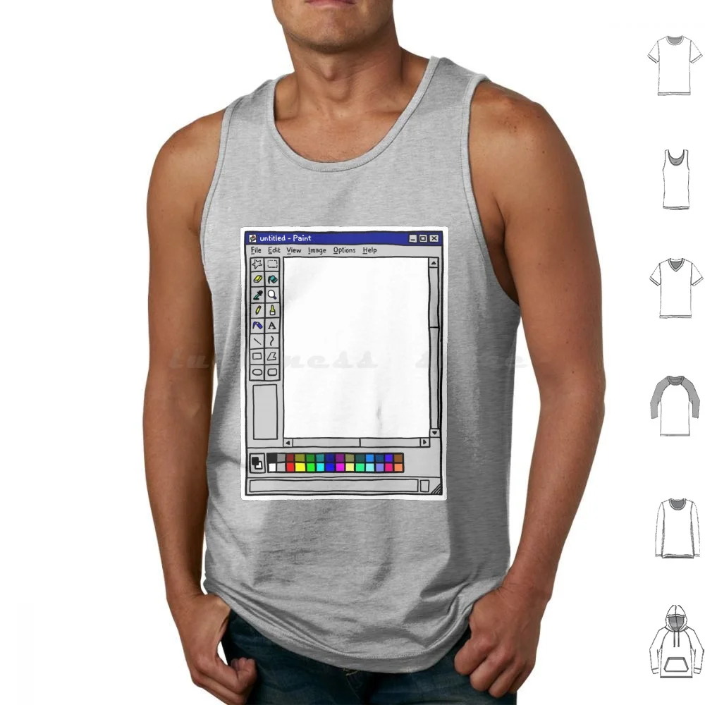 Microsoft Paint Tank Tops Print Cotton Microsoft Painter Software Windows 95 Windows 98 Retro Windows Creative