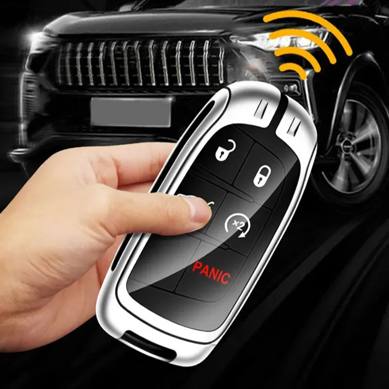 Tukellen Dodge Key Fob Cover, Soft TPU Case Cover Protector Compatible