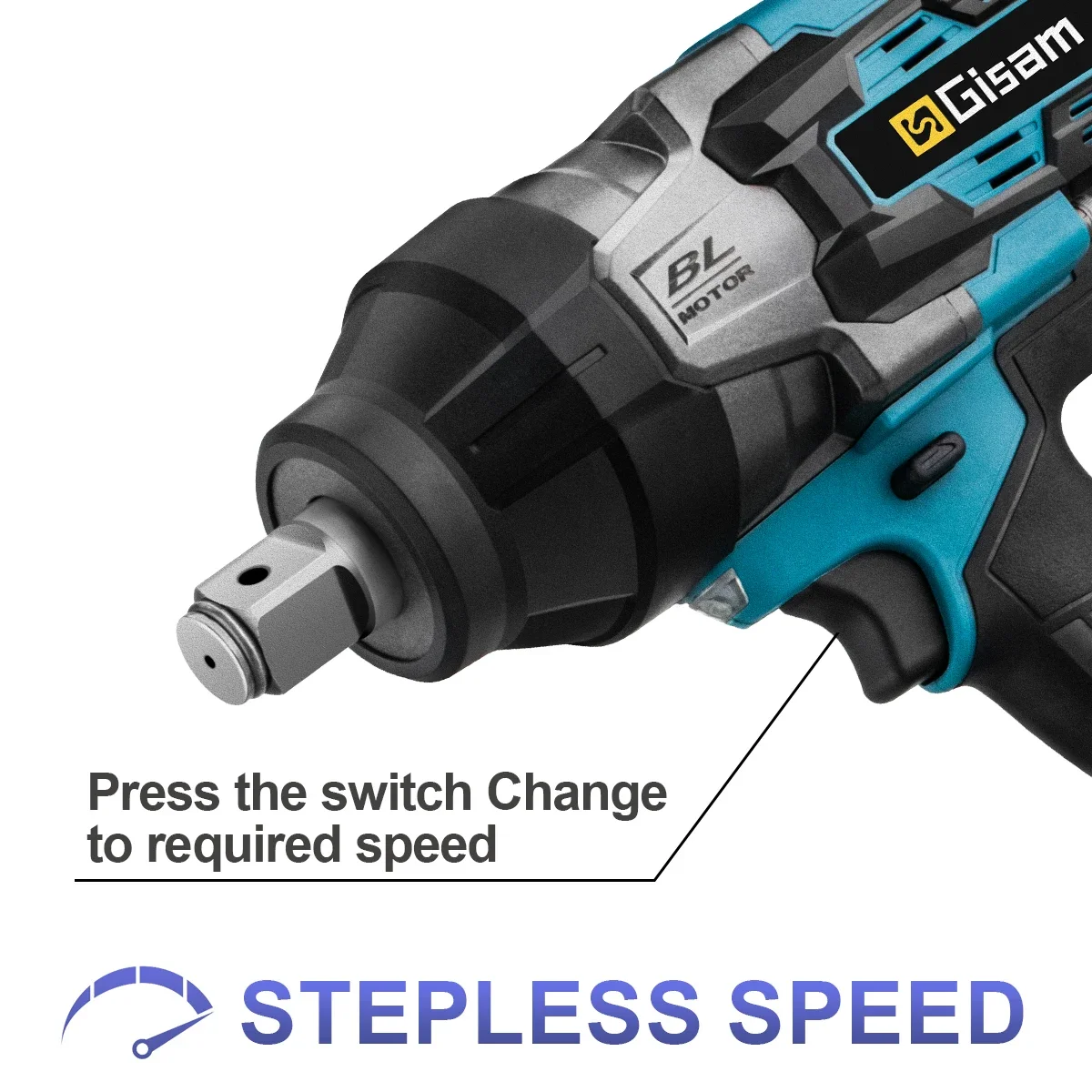 Gisam 3100N.M Torque Brushless Electric Impact Wrench 3/4 inch Cordless Electric Wrench Power Tools for Makita 18V Battery 5