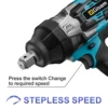 Gisam 3100N.M Torque Brushless Electric Impact Wrench 3/4 inch Cordless Electric Wrench Power Tools for Makita 18V Battery 5