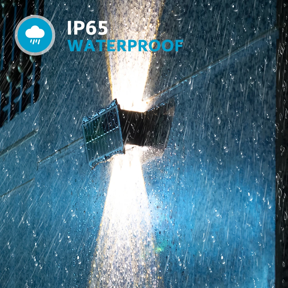 6LED Super Bright Solar Lights Up and Down Warm White Waterproof Outdoor for Garden Fence Wall Lamps for Home Decoration 4