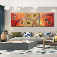 Mintura,Hand-Painted Abstract Canvas,Oil Paintings Modern Large Size 3 Pcs/Set Wall Arts Picture For Living Room,Home Decoration 1