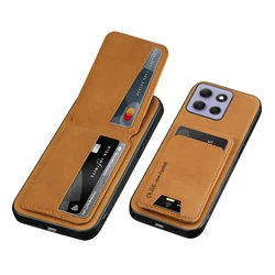 Leather Wallet Phone Case - Card Holder and Protective Cover - Motorola Edge 60 Stylus (Borwn)