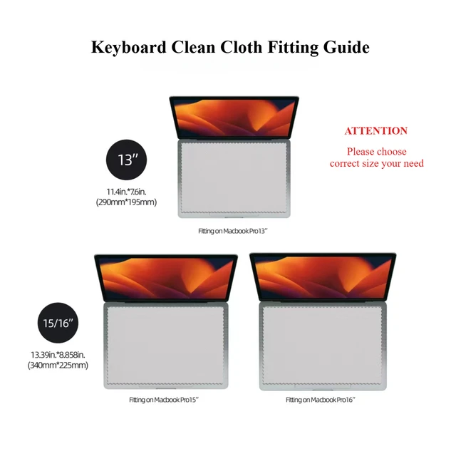Panno In Microfibra Per Pulizia Schermi E Tastiere MacBook 13/14" - Anti Graffi E Impronte - Foto 3