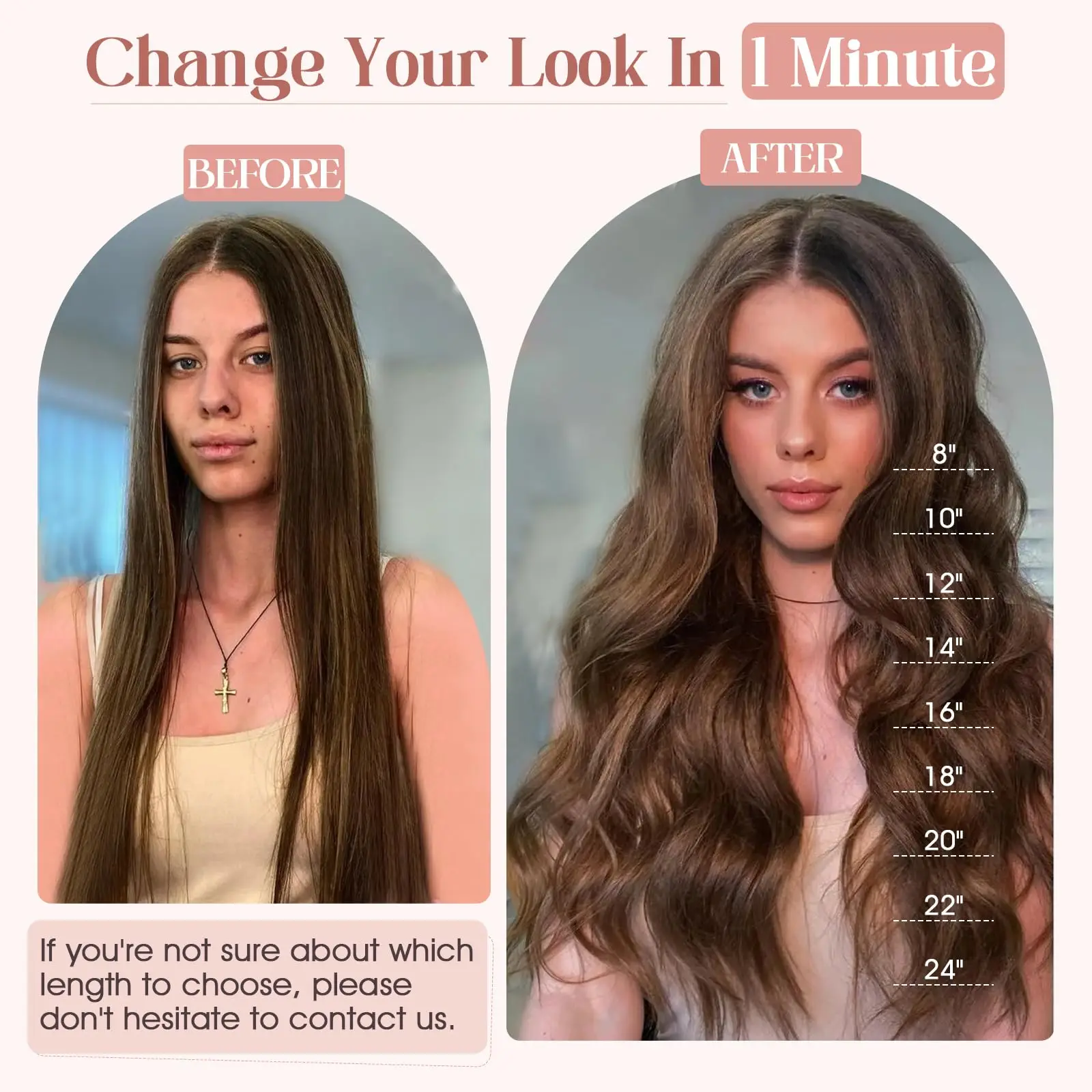 Clip in Extensions 100% Remy Human Hair One-piece 5 Clips Long Straight Hair Extensions Wide Weft Soft Silky #613 Bleach Blonde