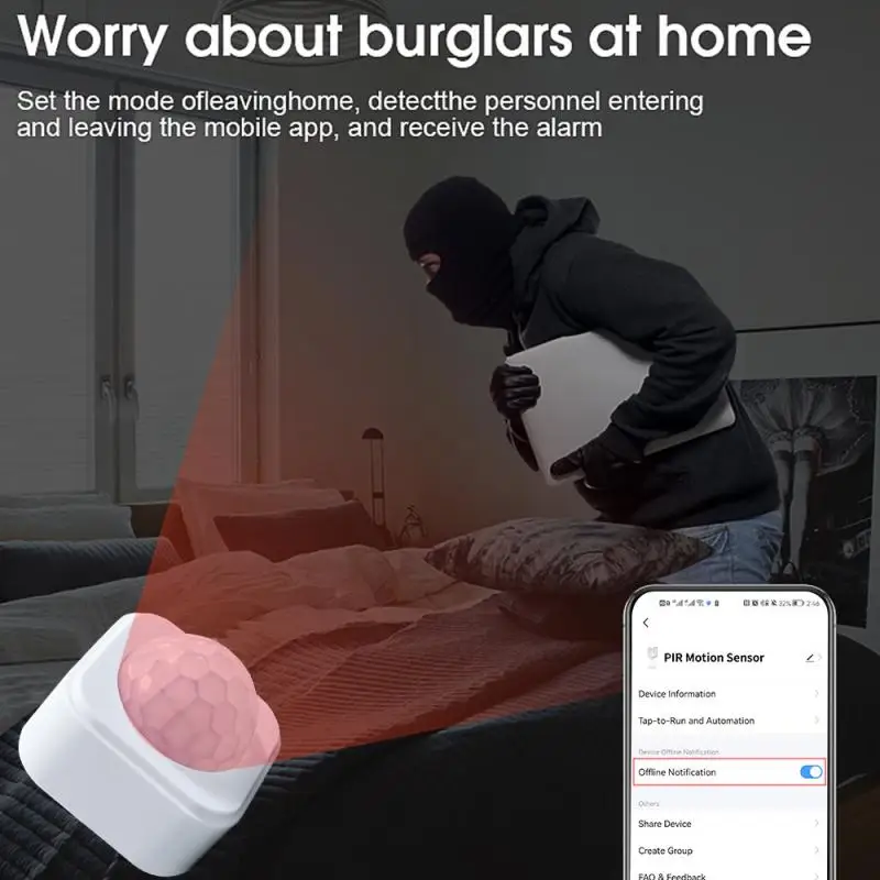 Zigbee Human PIR Motion Sensor Detector Security Smart Life Tuya Smart Movement PIR Detector Work With Zigbee Gateway/Hub