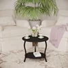 Small Round Coffee Table with Open Storage,23" 2-Tier Coffee Side Tables for Small Space, Accent Center Table Circle Sofa End 4