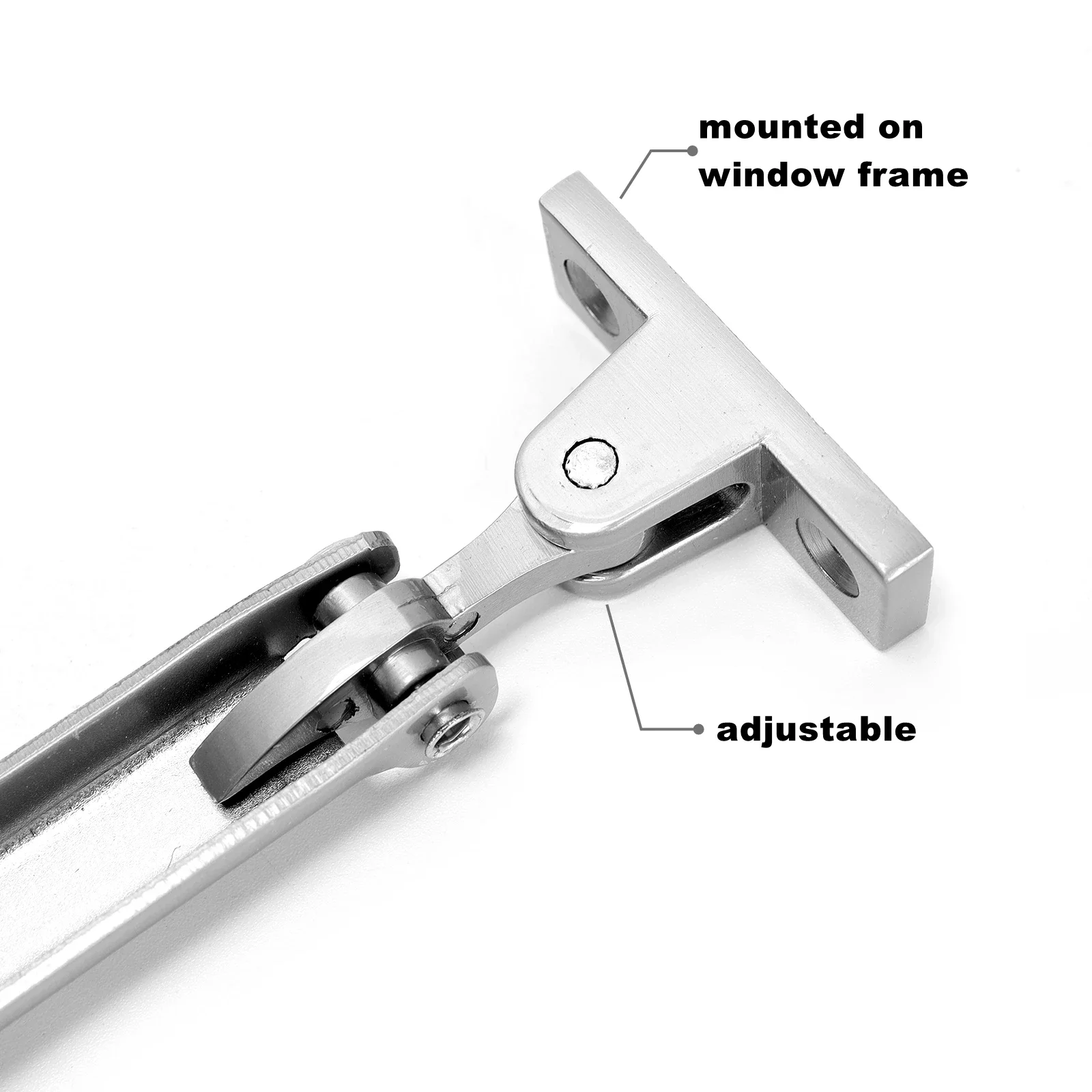 2Pcs/Lot 12 Inch Casement Window Latch Adjustable Window Push Rod Windbreak Support With Screws for Metal Windows, Safe Lock