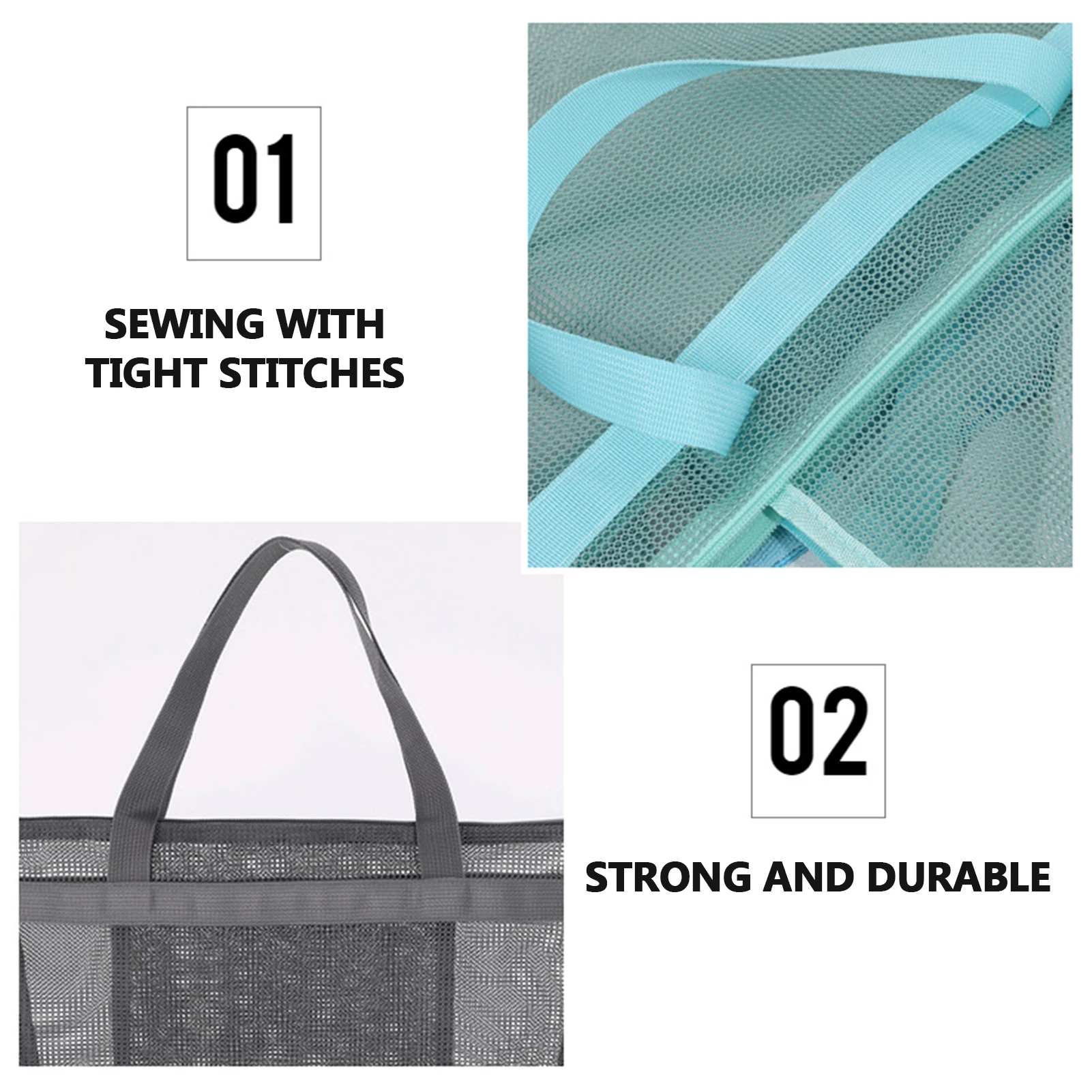 Borsa Doccia Portatile In Rete Nylon - Asciugatura Rapida, 2 Tasche, Cerniera, Grande Capacit&agrave;