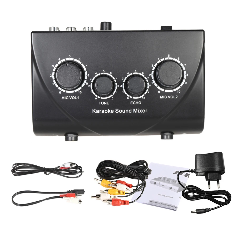 Tragbare Karaoke Sound Audio Stereo Echo Mixer Dual Mikrofon Eingänge Rca Kabel Power Adapter Für Tv Pc Smartphone Verstärker Sdeffde1776D14D439F56590De30F7056S