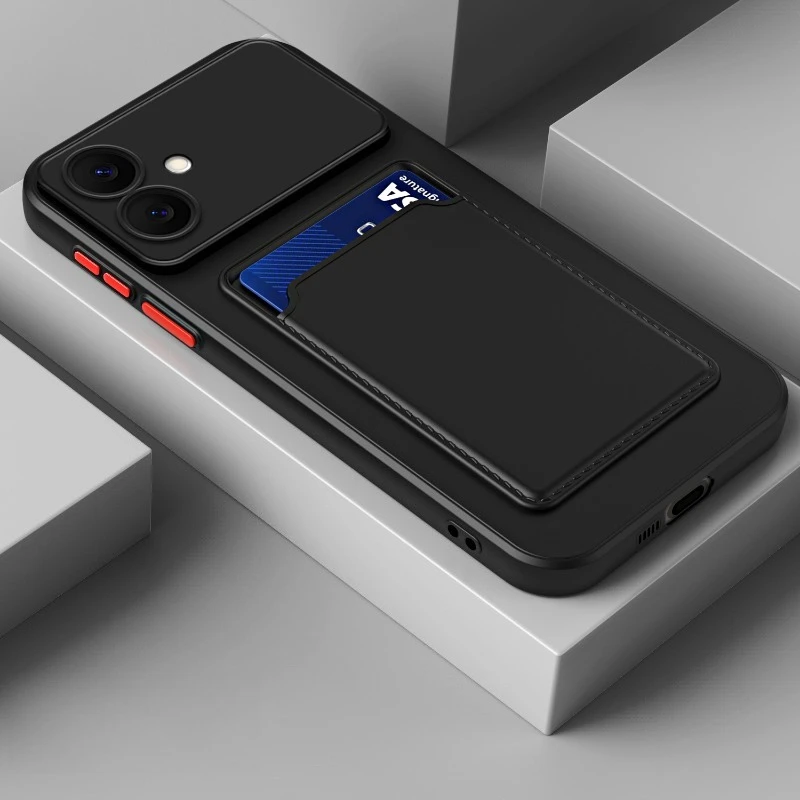 Luxury Matte Finish Phone Case with Built-in Card Slot